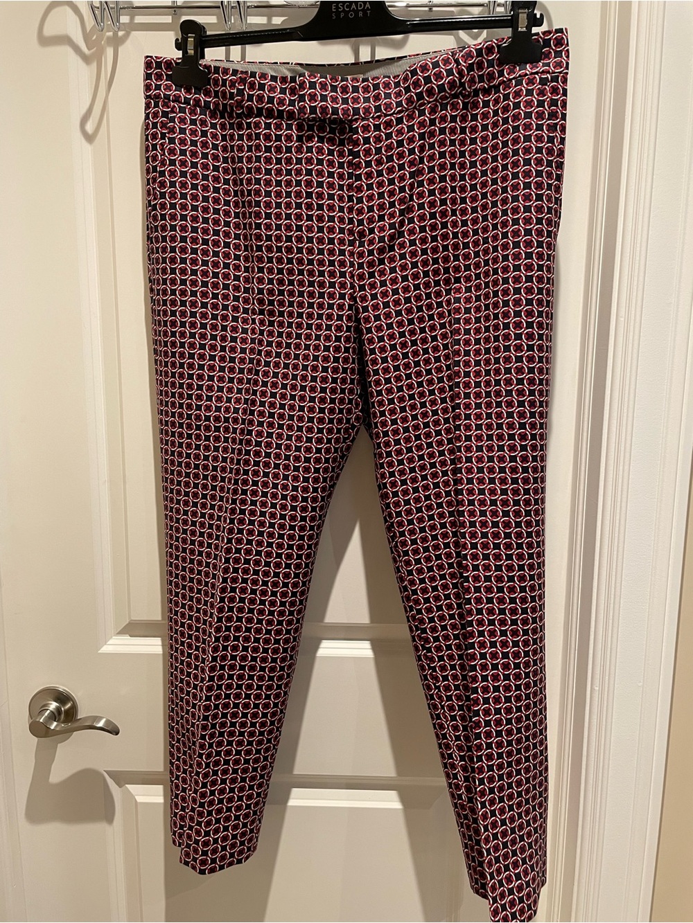 Banana Republic Red and Black Geometric Print Trousers